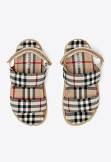 Girls Check Pattern Sandals