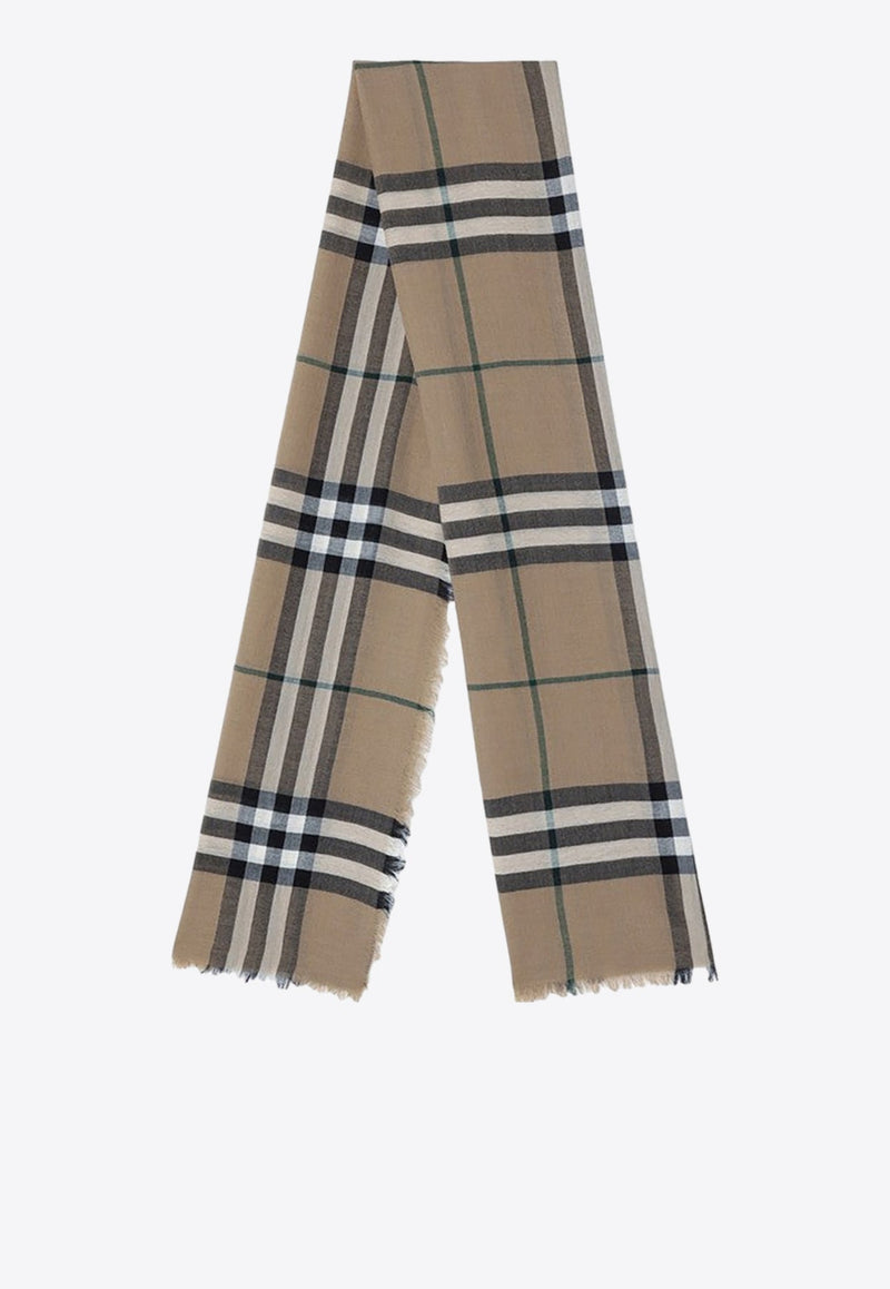 Checked Wool Scarf