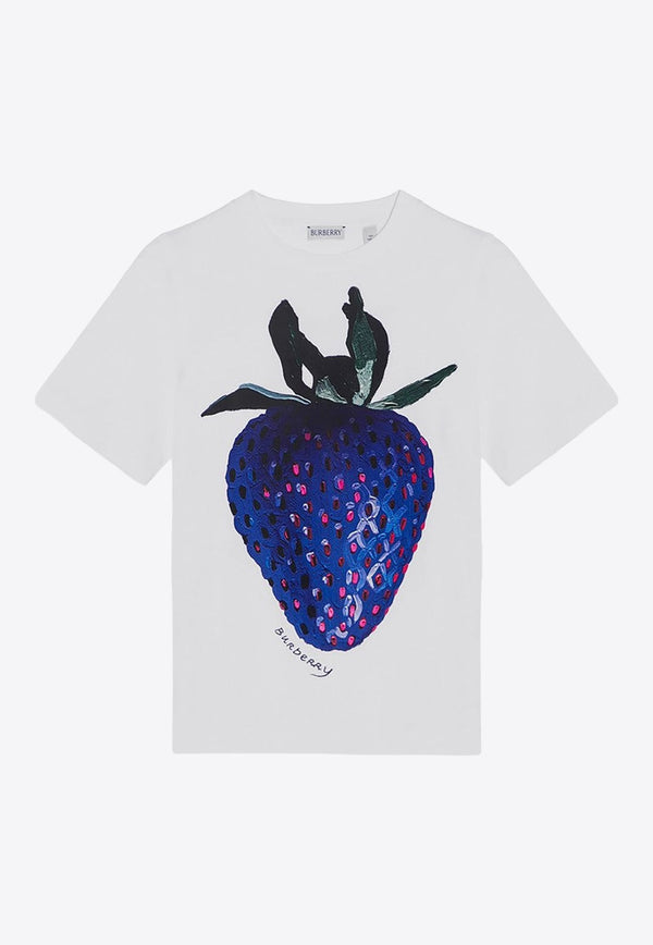 Girls Strawberry-Print Crewneck T-shirt