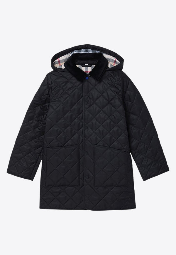 Boys Corduroy-Collar Quilted Jacket