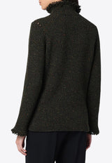 High-Neck Ribbed Wool Sweater