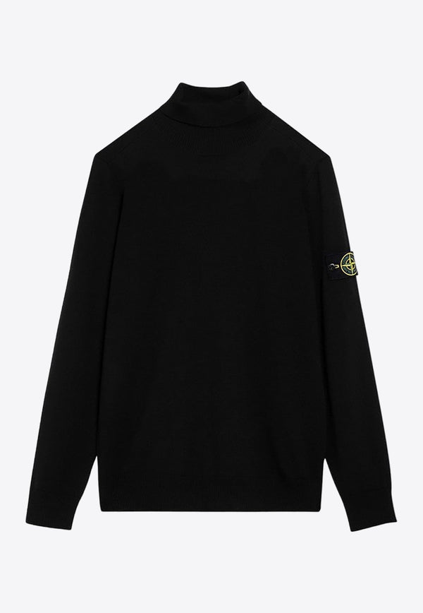 Logo Patch Turtleneck Sweater