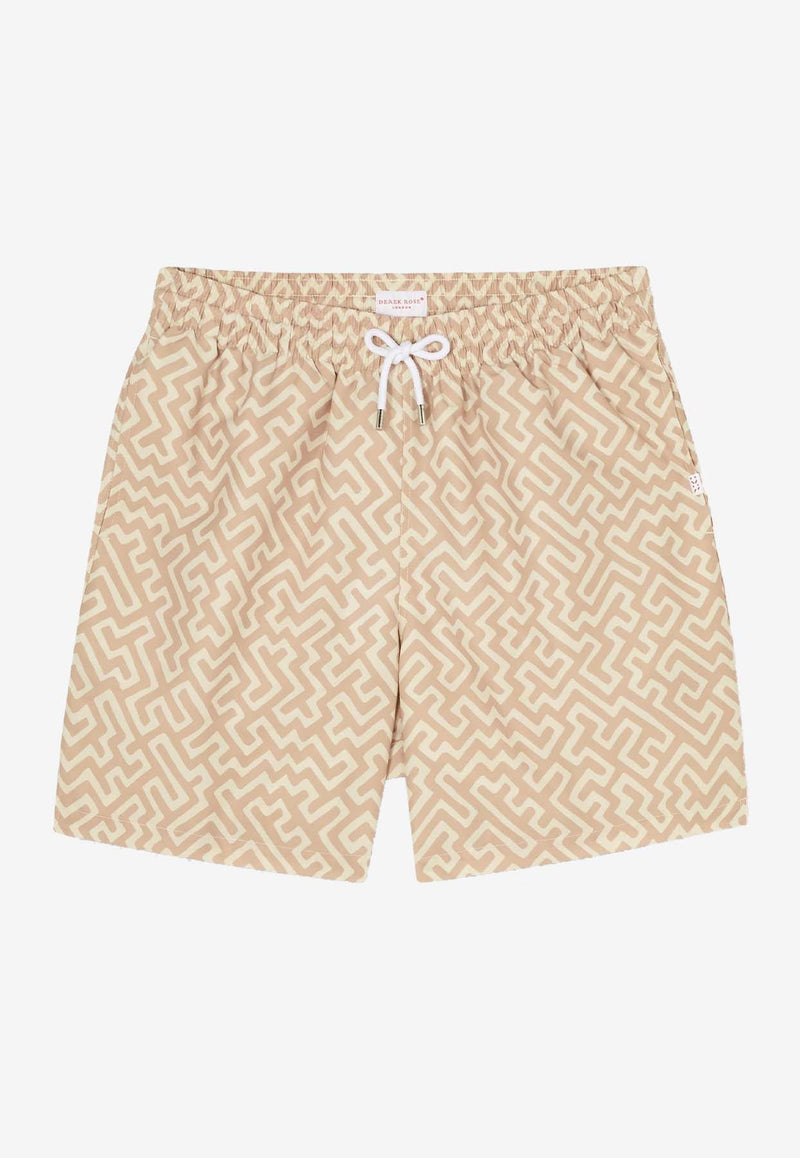 Tropez Geometric Print Swim Shorts