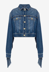 Cropped Fringe Denim Jacket