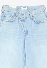 Crisscross Straight-Leg Jeans