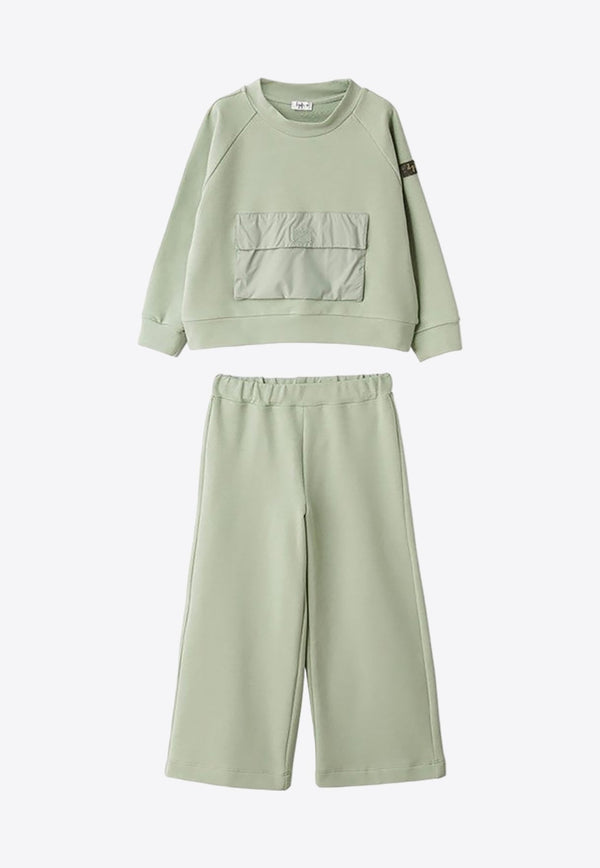 Girls Logo Patch Sweatshirt and Pants Set