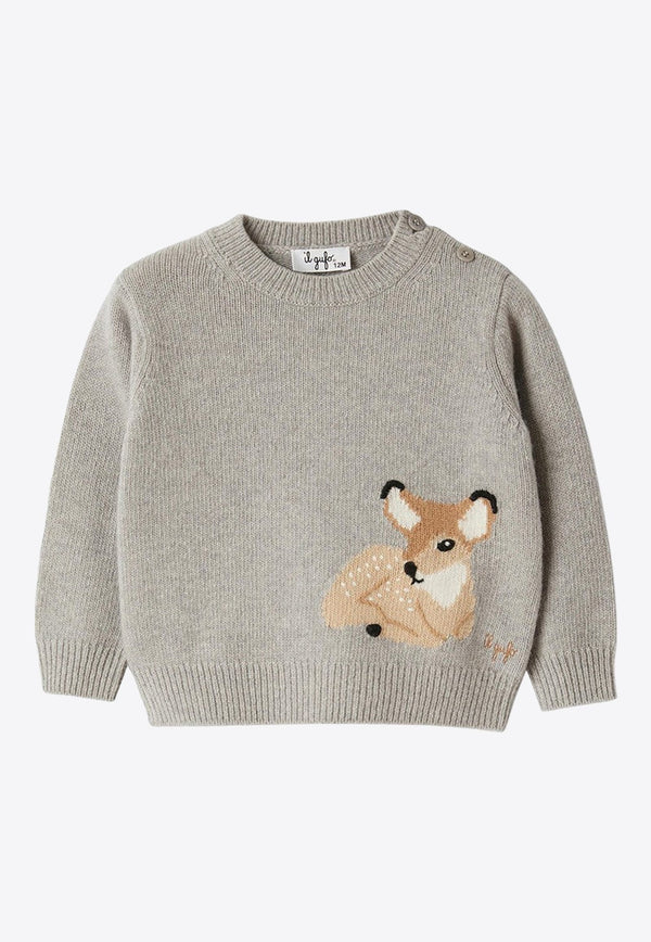 Babies Logo Intarsia Wool Sweater