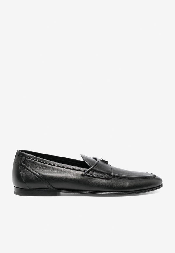 Logo-Plaque Leather Loafers