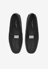 Logo Plaque Deerskin Loafers