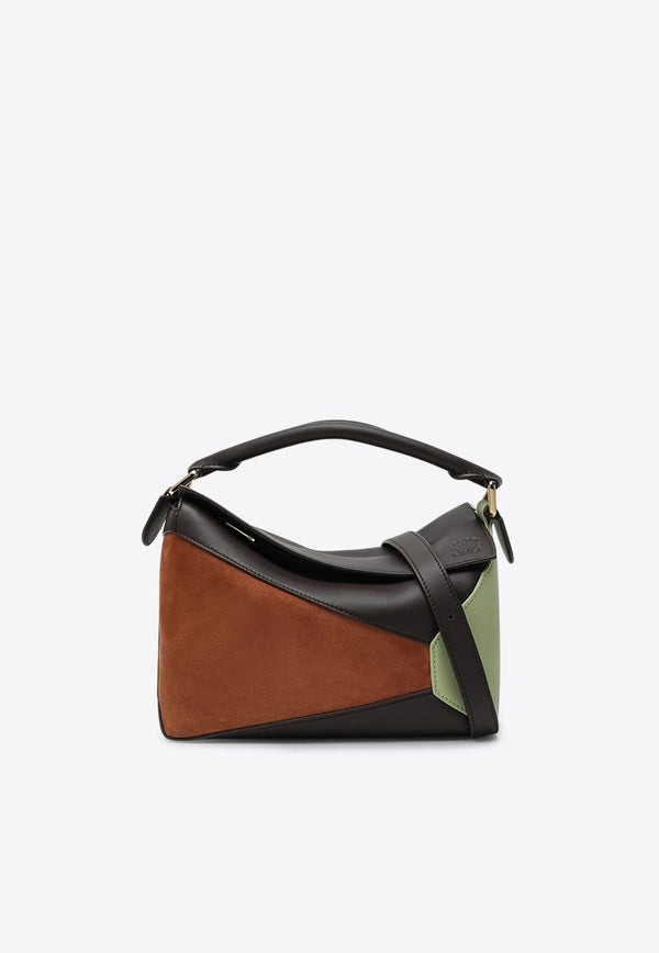 Small Puzzle Top Handle Bag in Calf Leather