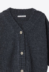 V-neck Knitted Wool Cardigan