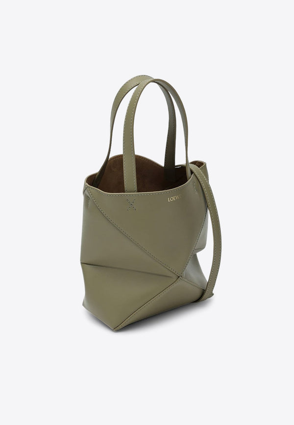 Mini Puzzle Fold Leather Tote Bag