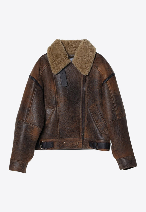 Relaxed Leather Shearling Jacket