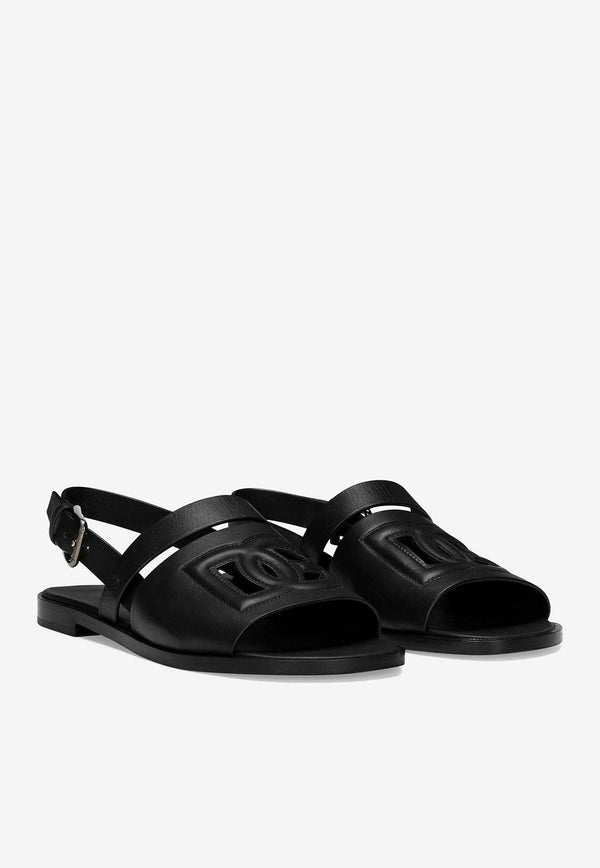 DG Logo Calf Leather Sandals