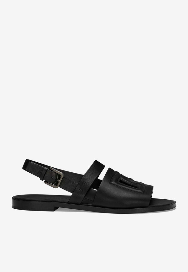 DG Logo Calf Leather Sandals