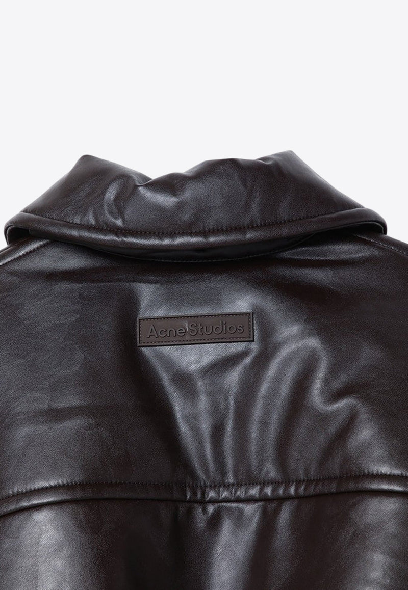 Faux Leather Padded Jacket