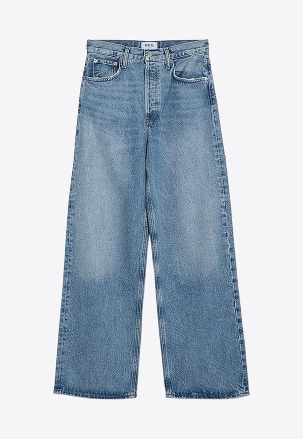 Washed-Effect Boyfriend Jeans