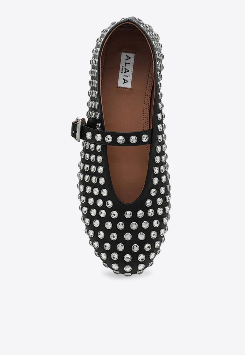 Studded Nappa Leather Ballet Flats