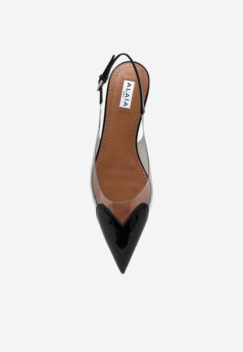 Le Coeur Patent Leather Slingback Flats