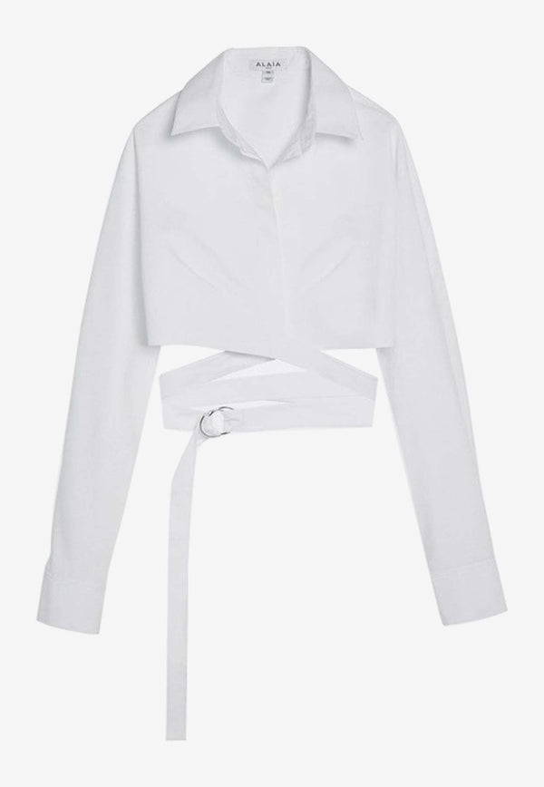 Crossover Poplin Long-Sleeved Shirt