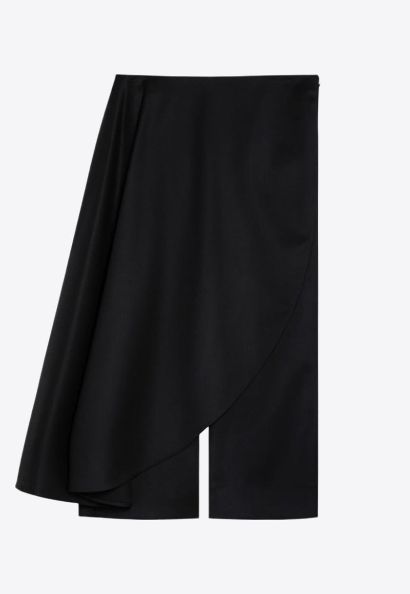 Asymmetrical Wide-Leg Skirt Pants