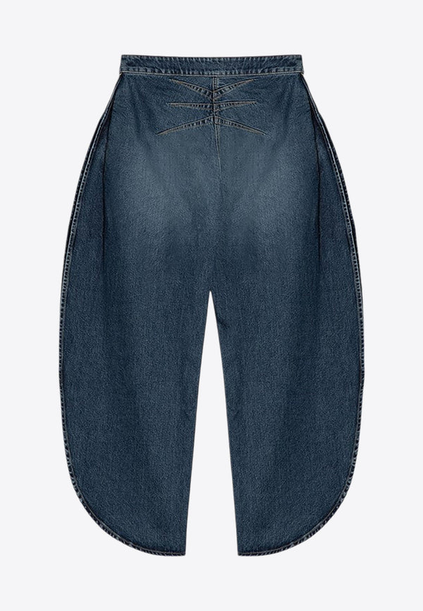 Rounded Washed-Effect Jeans