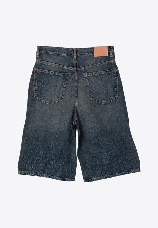 Washed Denim Bermuda Shorts