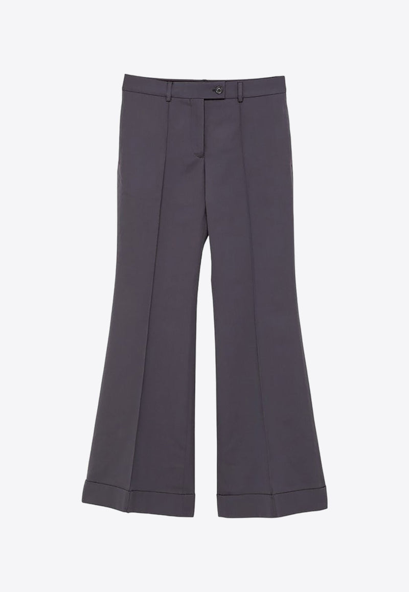 Tailored Flared Pants in Wool Blend