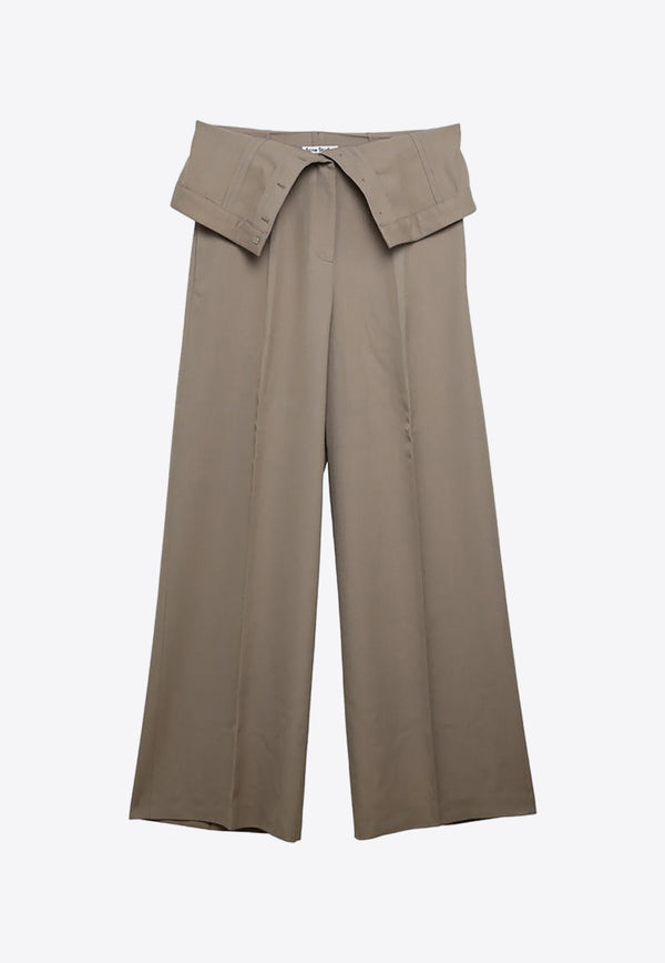 Fold-Over Wide-Leg Pants