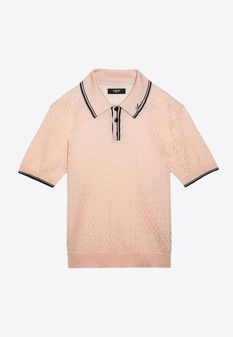 Jacquard Knit Polo T-shirt