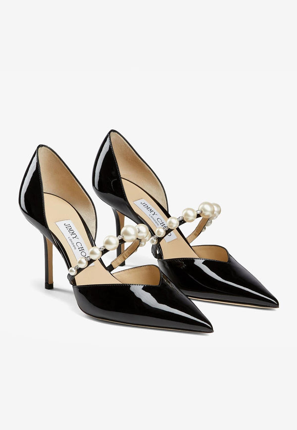 Aurelie 85 Pearl Embellished Pumps in Patent Leather