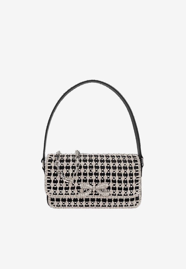 Crystal Bow Baguette Shoulder Bag