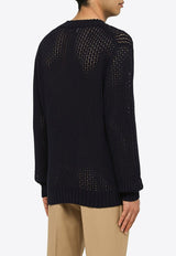 Perforated Knitted Sweater