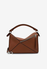 Large Puzzle Leather Top Handle  Bag