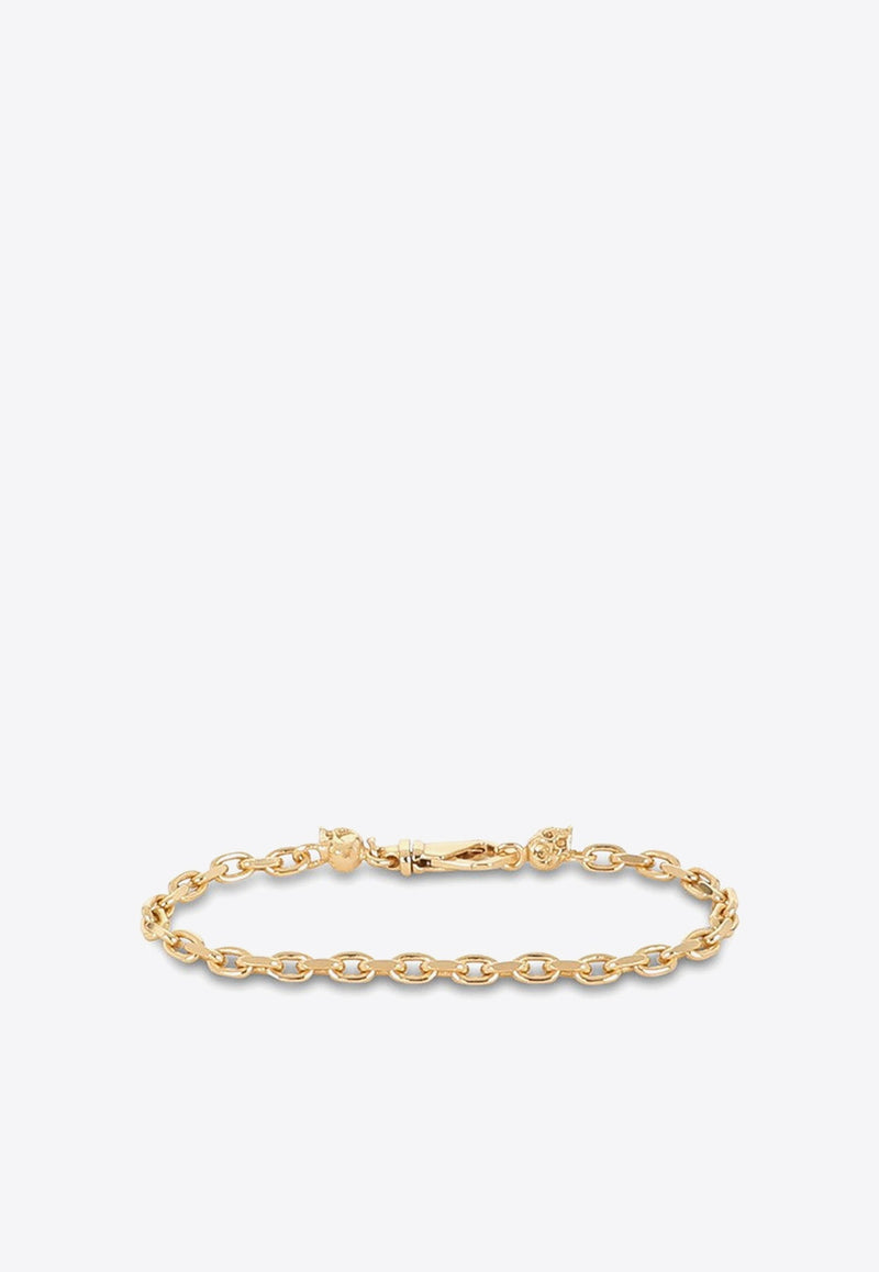 Gold Rope Chain Skull Bracelet