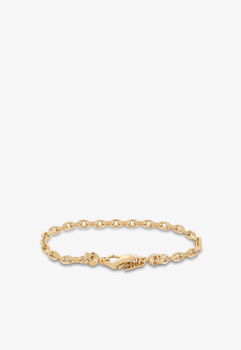 Gold Rope Chain Skull Bracelet