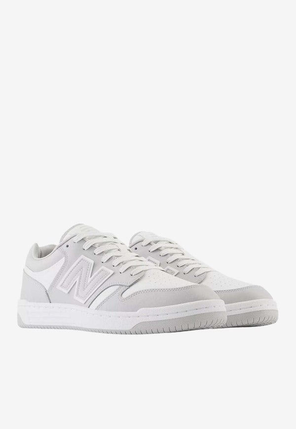 480 Low-Top Sneakers in Brighton Gray and White Leather