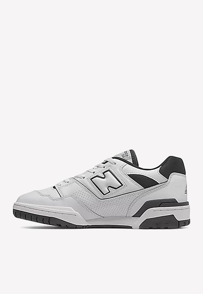 BB550 Low-Top Sneakers in White with Black