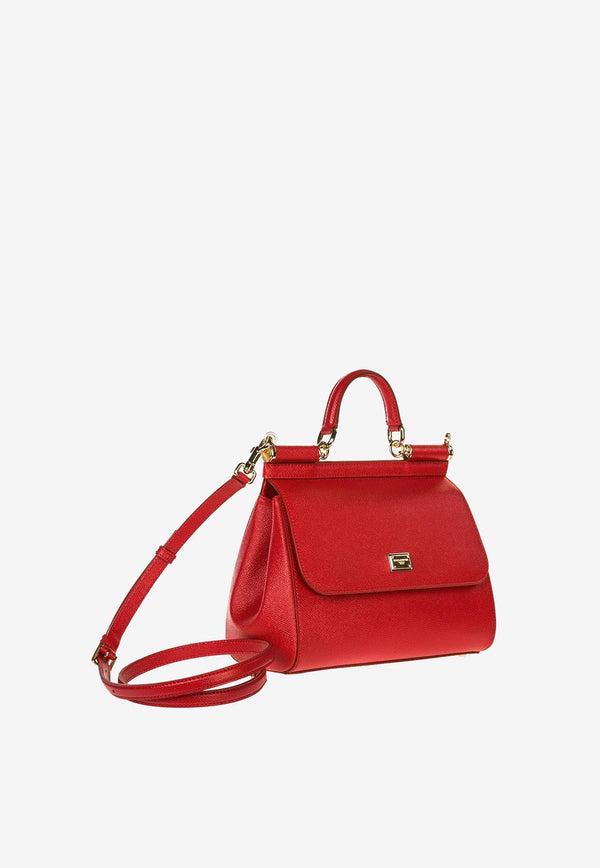 Large Sicily Top Handle Bag in Dauphine Leather