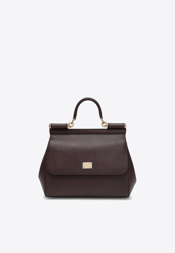 Large Sicily Top Handle Bag in Dauphine Leather