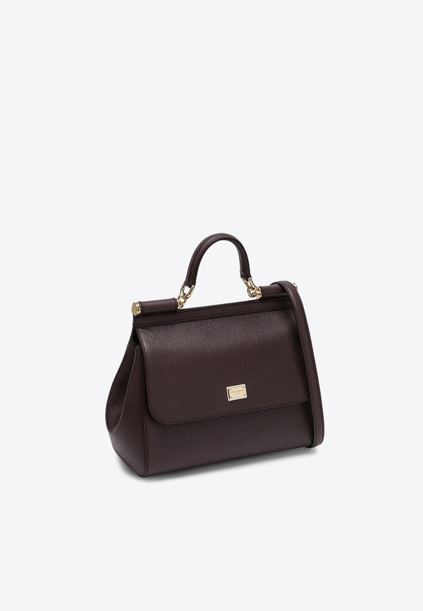 Large Sicily Top Handle Bag in Dauphine Leather