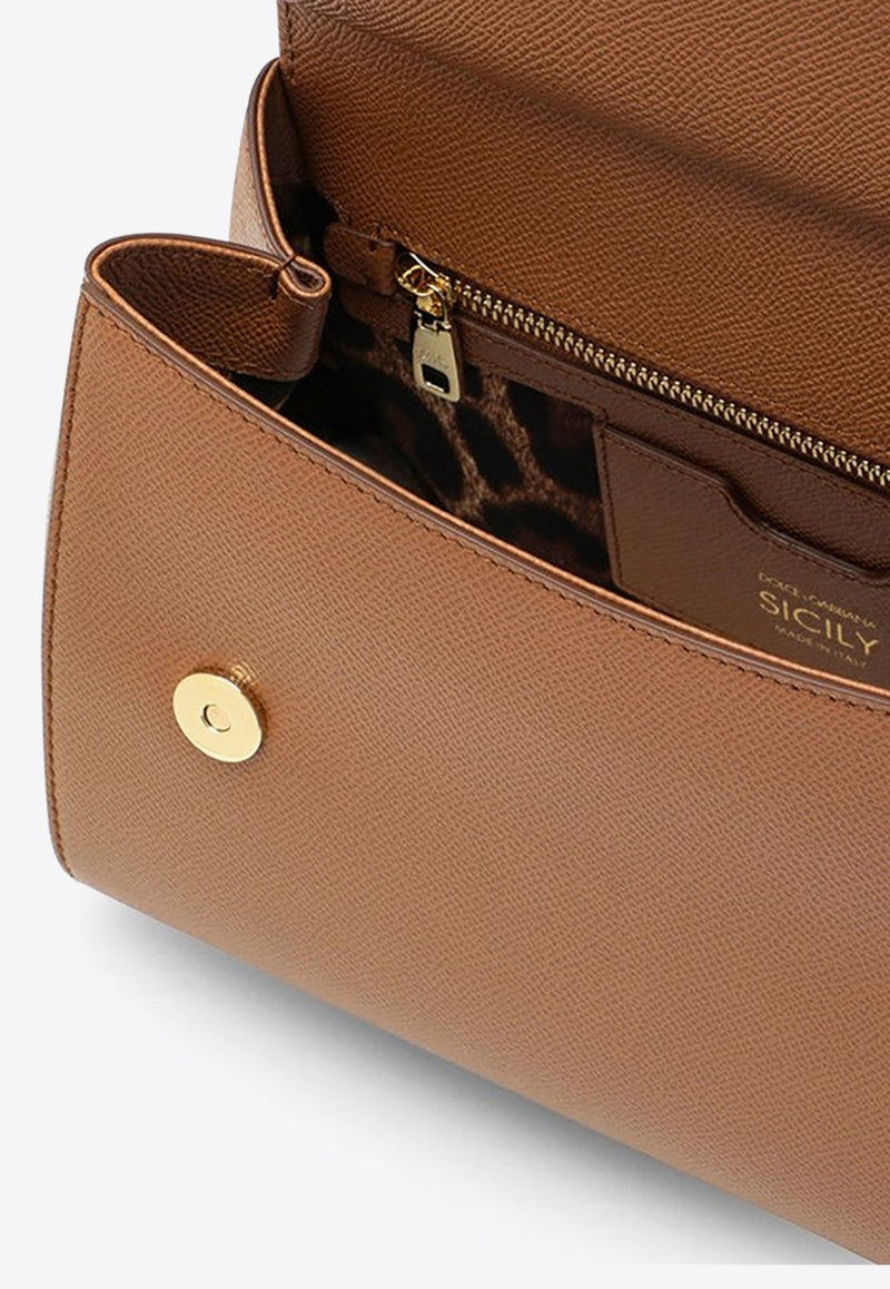 Large Sicily Leather Top Handle Bag