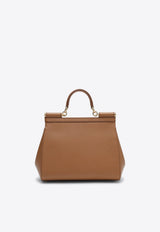 Large Sicily Top Handle Bag in Dauphine Leather