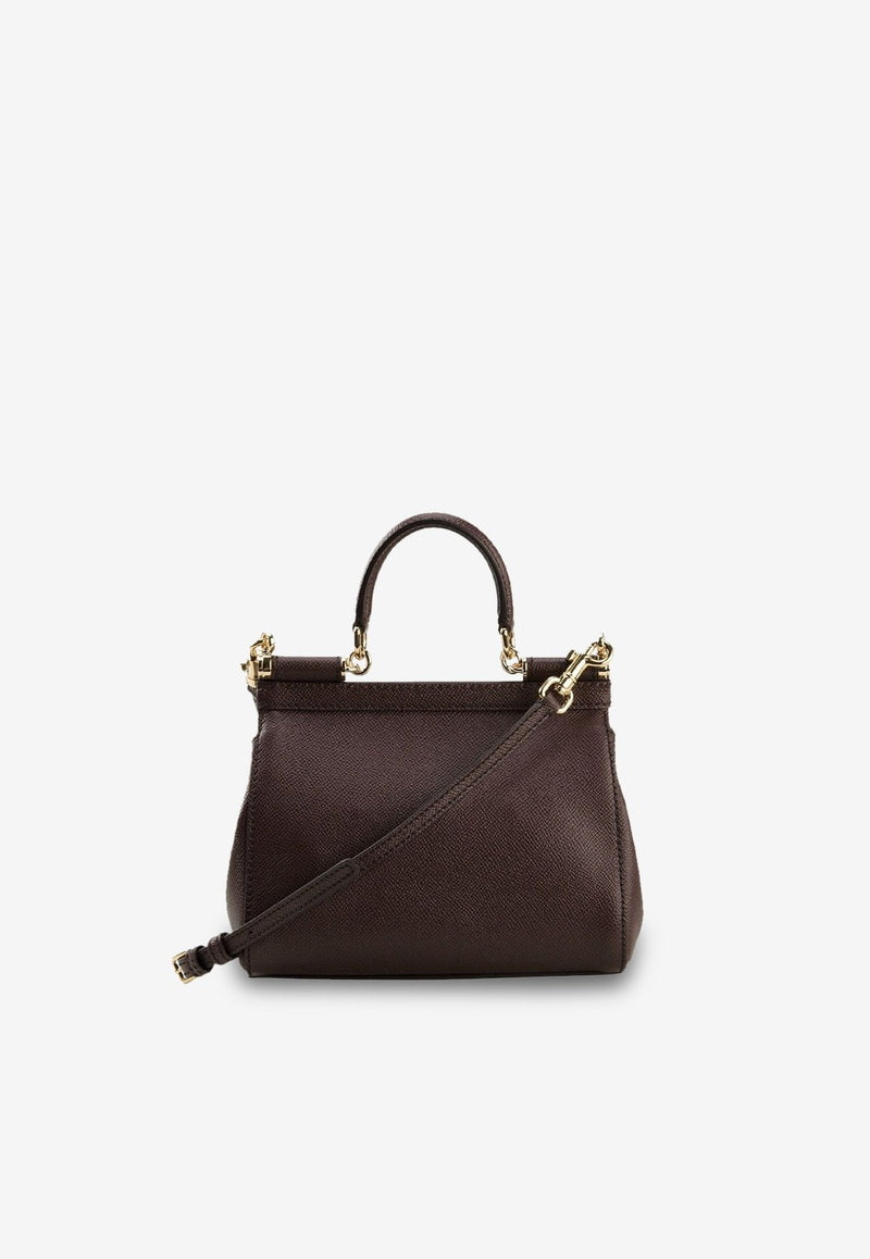 Medium Sicily Top Handle Bag in Dauphine Leather