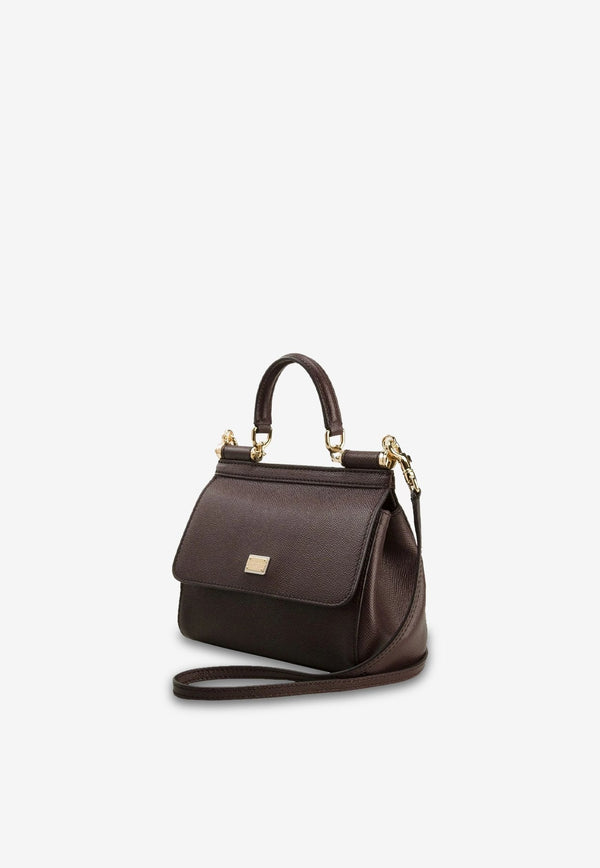 Medium Sicily Top Handle Bag in Dauphine Leather