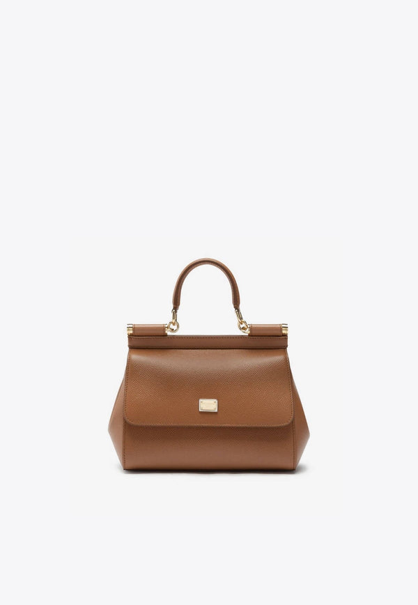 Medium Sicily Top Handle Bag in Dauphine Leather
