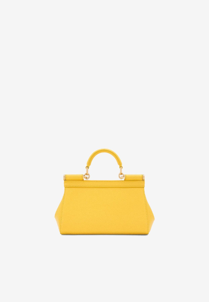 Small Sicily Top Handle Bag in Dauphine Leather