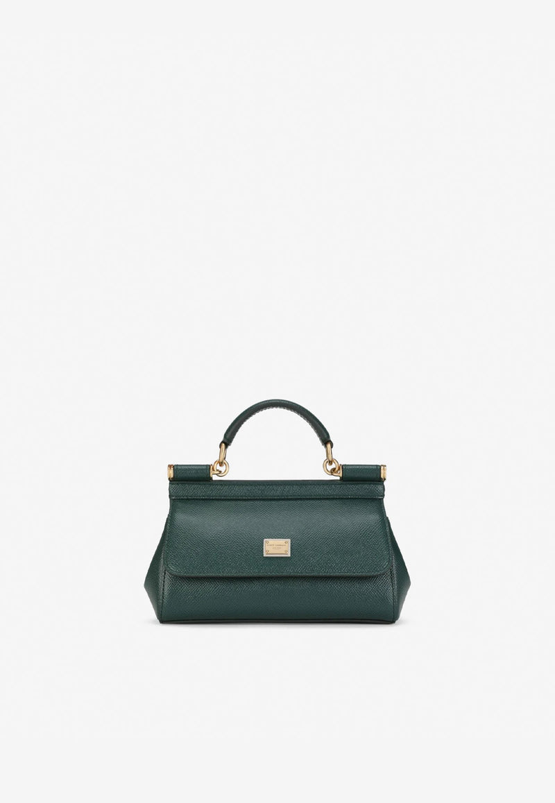 Small Sicily Top Handle Bag in Dauphine Leather