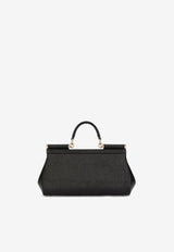 Elongated Sicily Top Handle Bag in Dauphine Leather