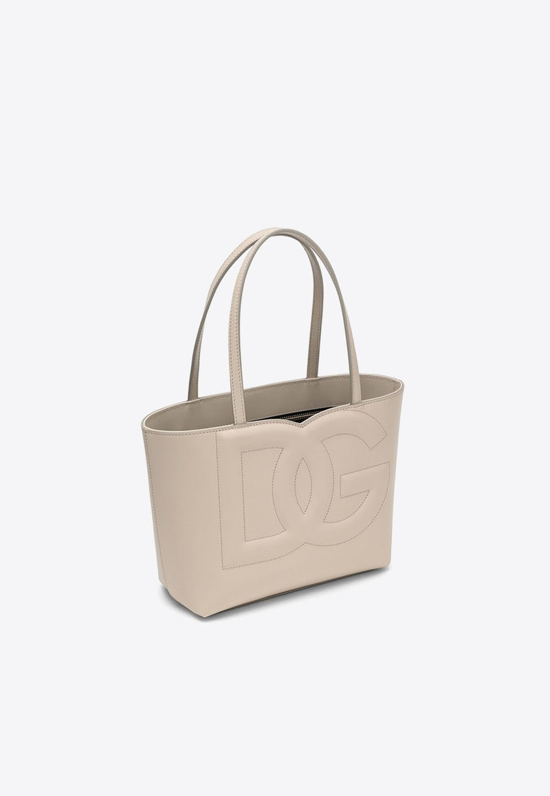 Logo-Embossed Leather Tote Bag